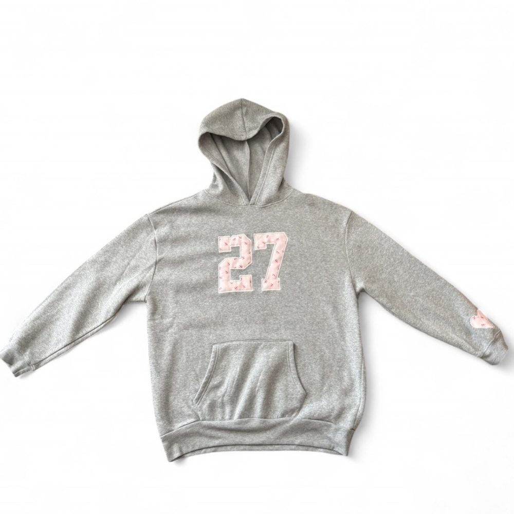 **SOLD** Gray Hoodie with Pink Accents - Picture 2 of 6